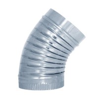 CODO RIZADO DE ACERO INOXIDABLE 45º DE 150